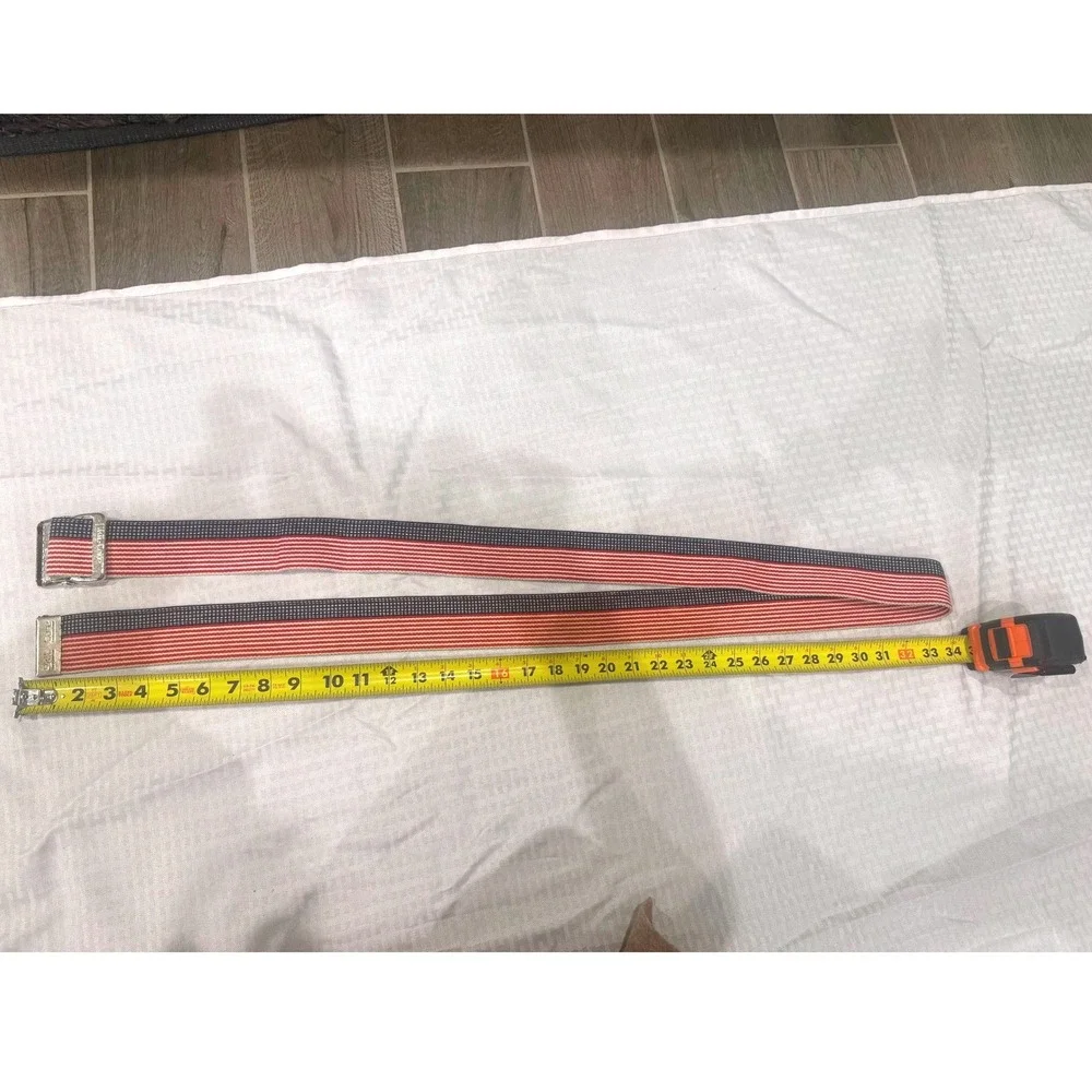 Skil-Care Gait Belt Unisex 34in Red White Blue Good American Flag Cotton Webbing